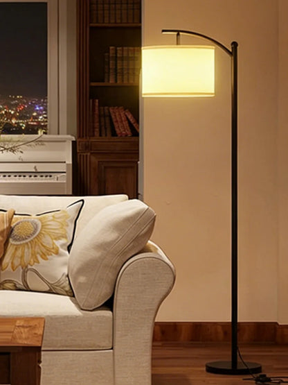 Modern Nordic Fabric Floor Lamp LED Standing Lamp for Living Room Bedroom Study Dining Room Hotel Villa Home Decor Bedside Lamp