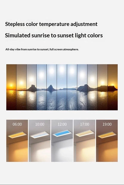 Natural Sky Light LED Embedded Ceiling Lamp Blue Sky Window Effect for Living Room Bedroom Basement Home Decor Room Decoration