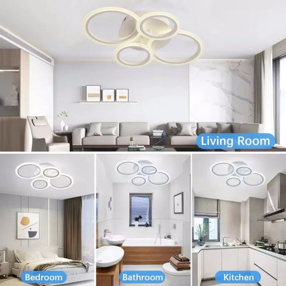 Nordic LED Ceiling Light Circular Acrylic with Remote Control Dimming Ceiling Lamp Living Room Dining Room Bedroom Decor Lights