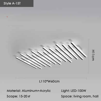 Modern Nordic  LED Ceiling Lamps For Living Dining Room With Remote Control Black Lights Office Bedroom Decor Square Chandeliers