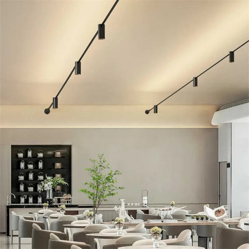 Diy Long LED Skyline Steel Strip Luminous Linear No Main Light Decoration, Modern Minimalist Creative Exhibition Hall Wall Light