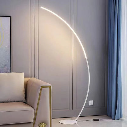 Nordic Designer Curved Aluminum LED Floor Lamp Modern Standing Light for Living Room Bedroom Bedside Room Decorative Lighting