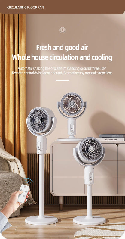 Stand Fan Rechargeable Oscillating 5 Speed Height Adjustable Air Circulator for Home Indoor Office Portable