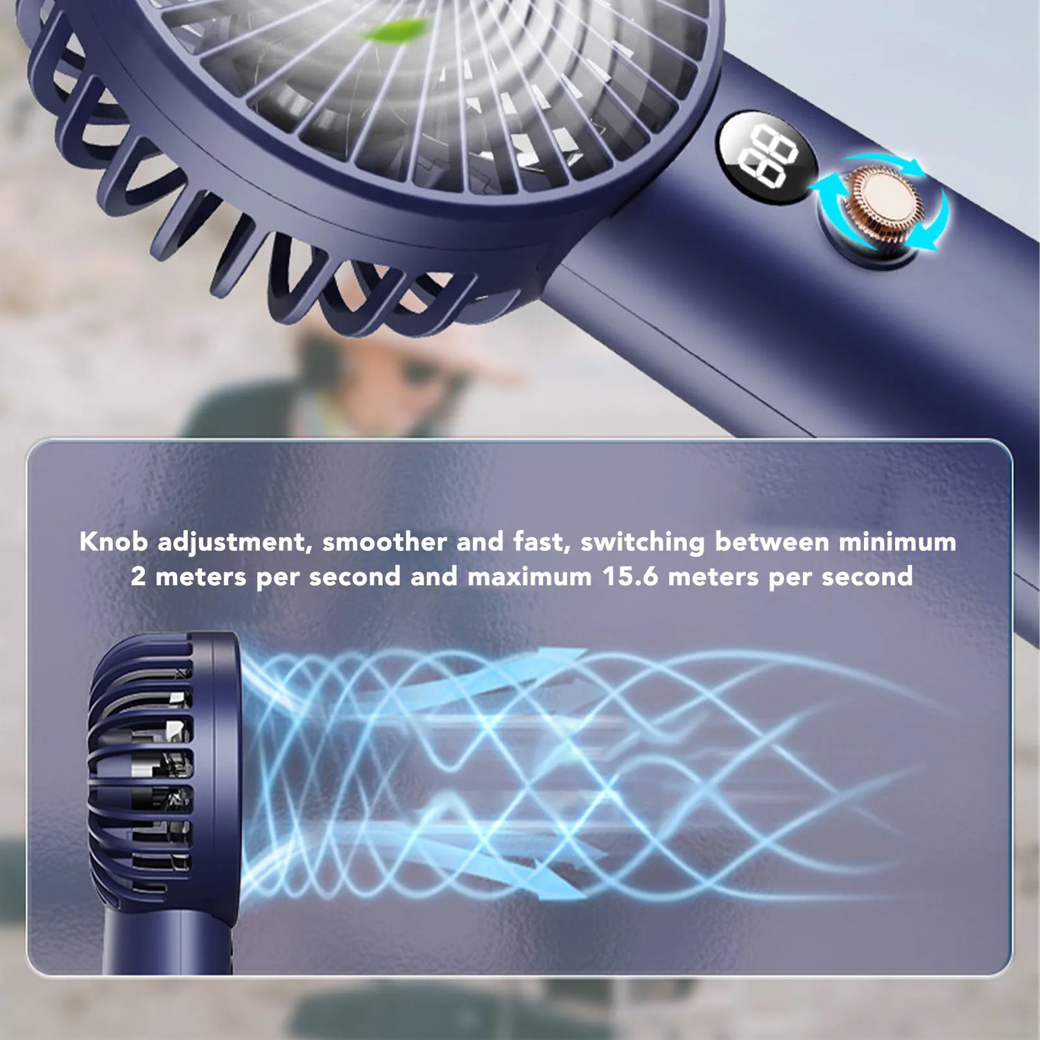 USB Rechargeable Mini Handheld Fan with 99 Adjustable Speeds Powerful Portable Personal Desk Fan for Home Office And Outdoor Use