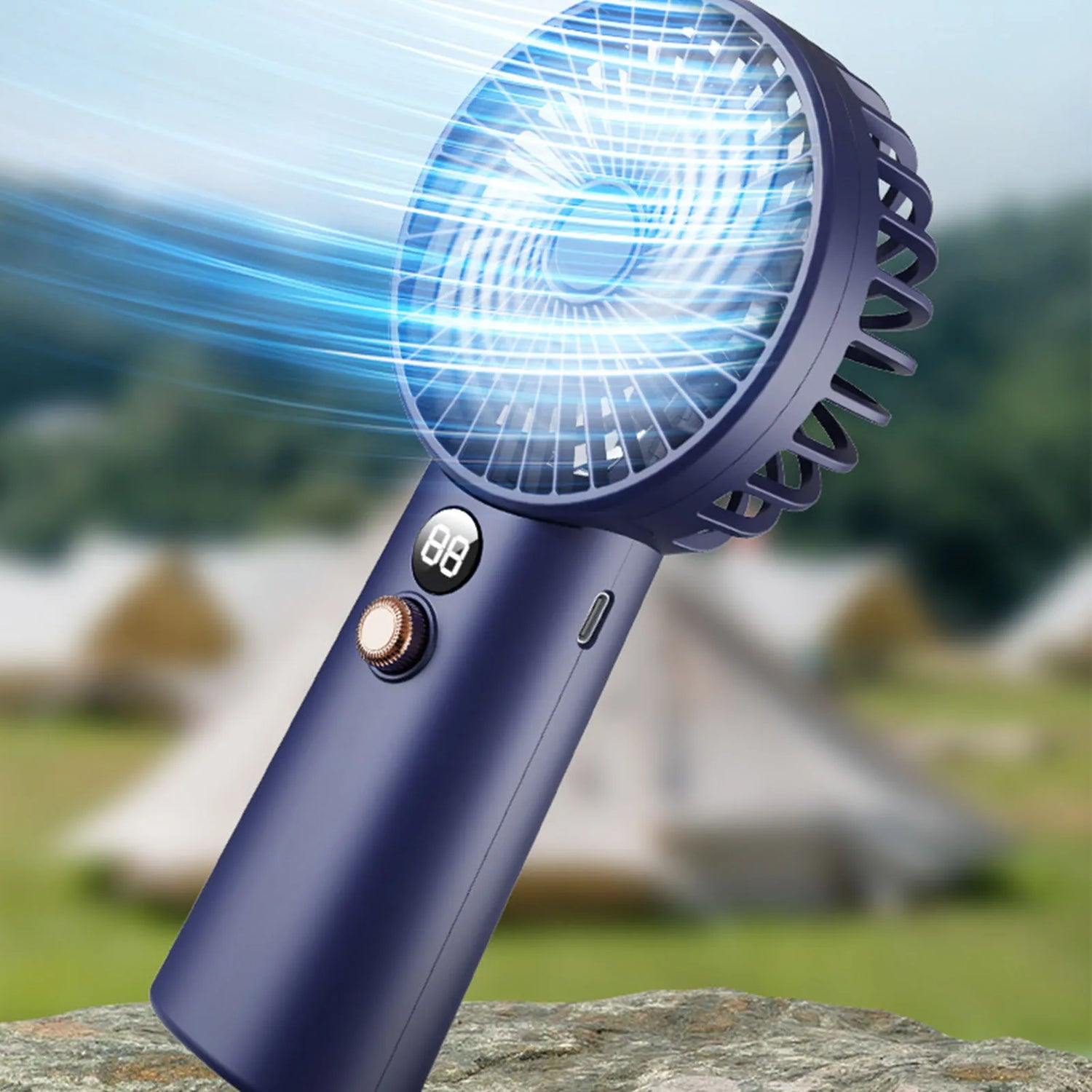USB Rechargeable Mini Handheld Fan with 99 Adjustable Speeds Powerful Portable Personal Desk Fan for Home Office And Outdoor Use