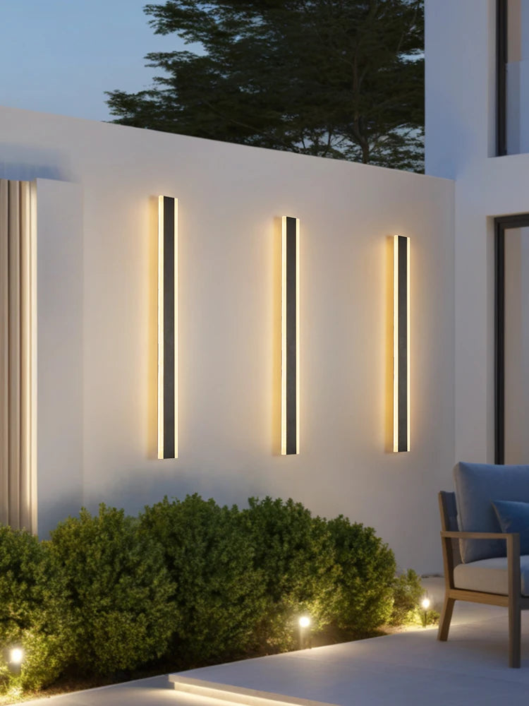 Outdoor Wall Lamps Waterproof Line Minimalist wall Lights Long Strip IP65 Garden park Decoration Villa Background Wall Lights