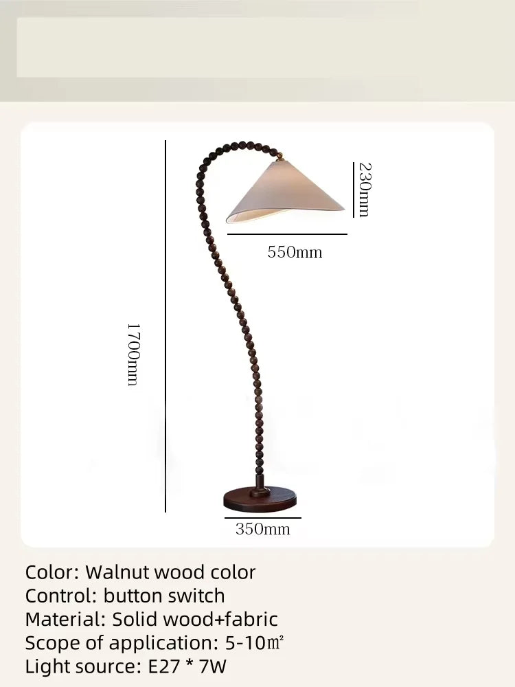 Nordic ARC Floor Lamp Retro Wooden Standing Lamp For Homestay Living Room Sofa Side Study Bedroom Bedside Reading Stand Lighting