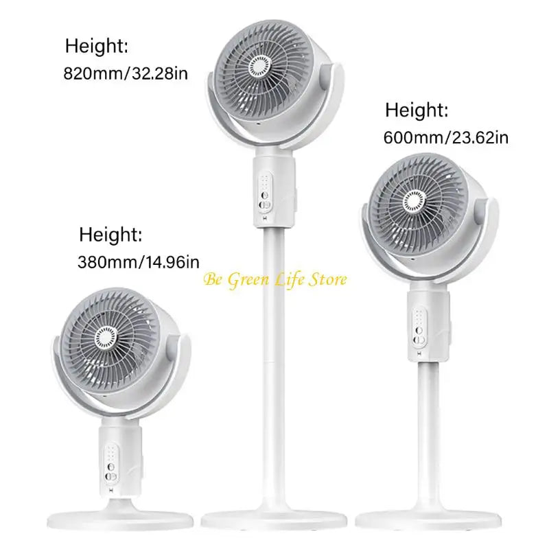 M7DF Rechargeable Oscillating Desk Fan 180degrees Air Circulation Adjustable Height
