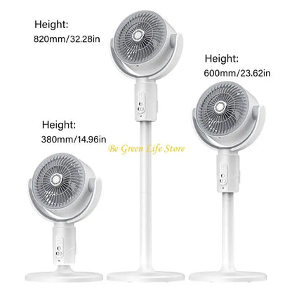 M7DF Rechargeable Oscillating Desk Fan 180degrees Air Circulation Adjustable Height