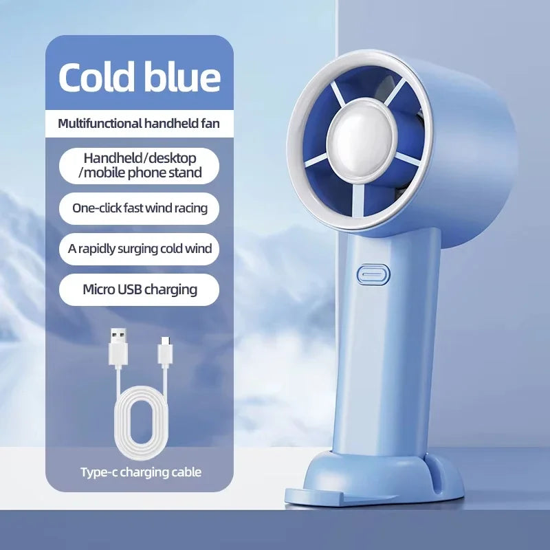 2026 Small Wind Cannon Turbine Outdoor Fan Portable USB Fast Charging Mini Handheld Fan Mute Highspeed Fan For Travel Outdoor