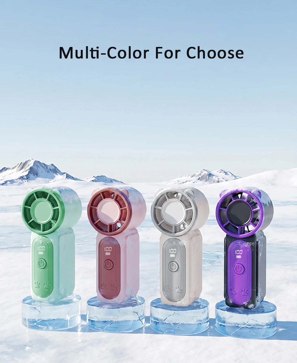Mini Handheld Fan 100-Speed Adjustment Portable Mini Hand Fan Outdoor USB Rechargerable High-Speed Small Pocket Fan Air Cooler