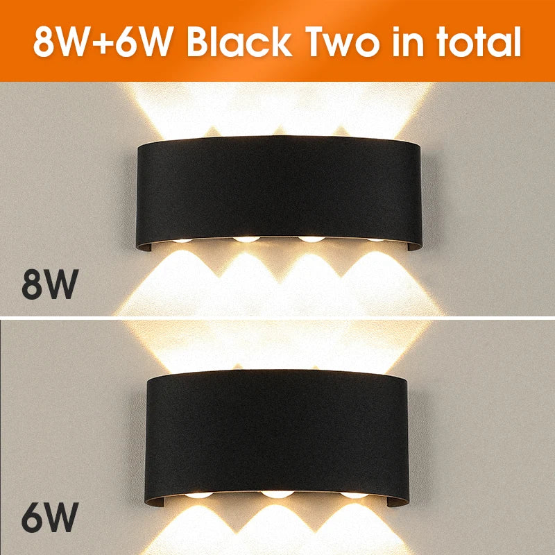 LED Wall Lamp Outdoor Waterproof IP65 Garden Lighting A85-265V Interior Wall Light Indoor For Bedroom Stairs Fixture Wall Lamps