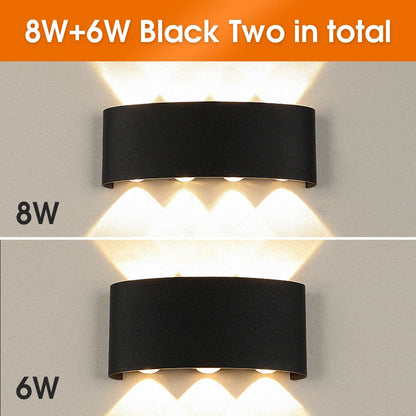 LED Wall Lamp Outdoor Waterproof IP65 Garden Lighting A85-265V Interior Wall Light Indoor For Bedroom Stairs Fixture Wall Lamps