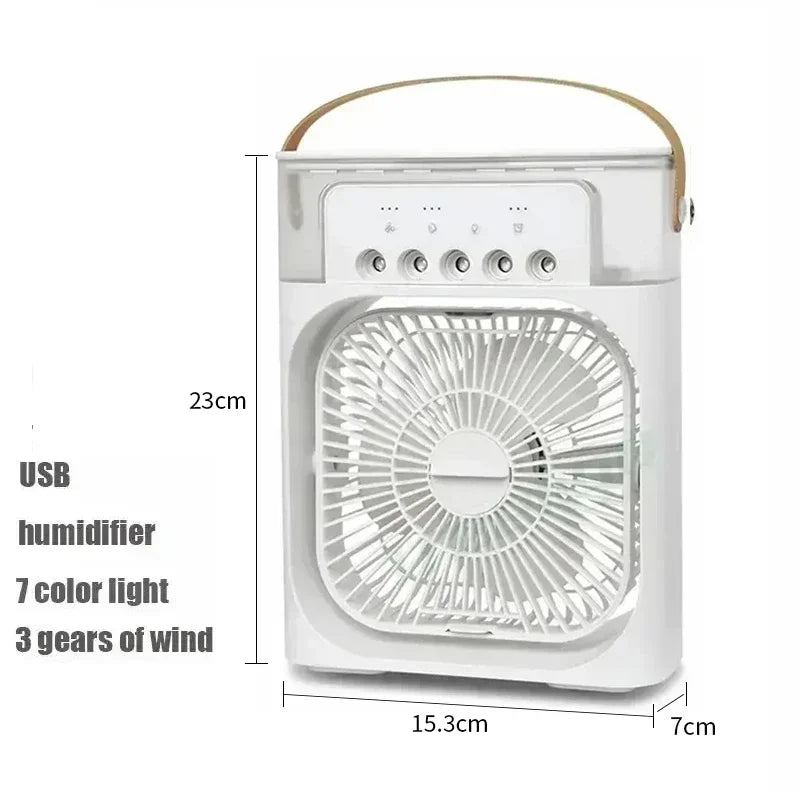 New LED 3 In 1 Fan AIr Conditioner Household Mini Air Cooler  Night Light Portable Humidifier Air Adjustment Fan Office Home Fan