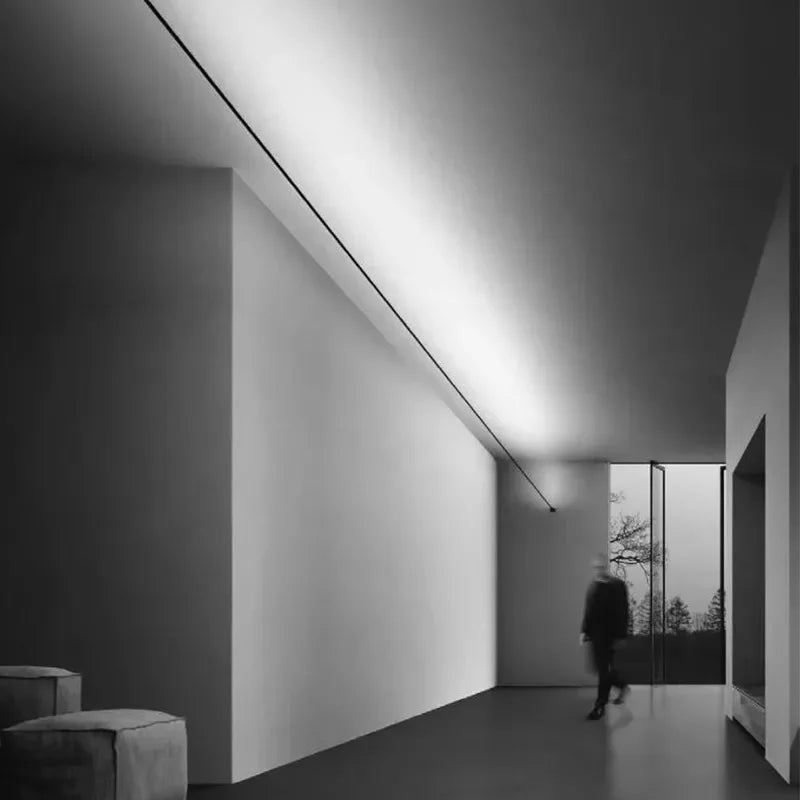 Modern Skyline Wall Lamp Black and White Linear Background LED Bar with Living Room Home Decorative Bathroom Light