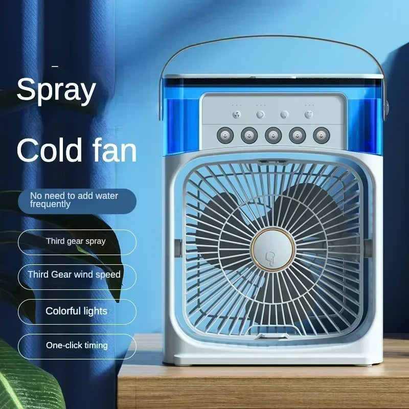 New Fan AIr Conditioner Household Mini Air Cooler LED Night Light Portable Humidifier Air Adjustment Fan Office Home Fan