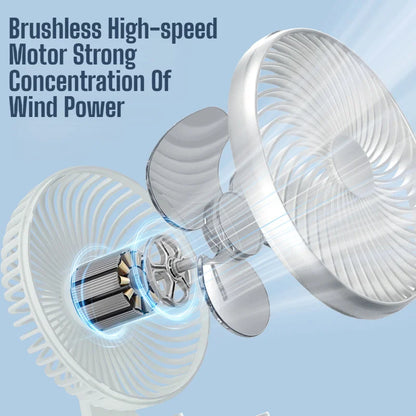 New oscillating electric fan 360-degree oscillation wireless charging air circulator fan multi-speed adjustable minimalist style