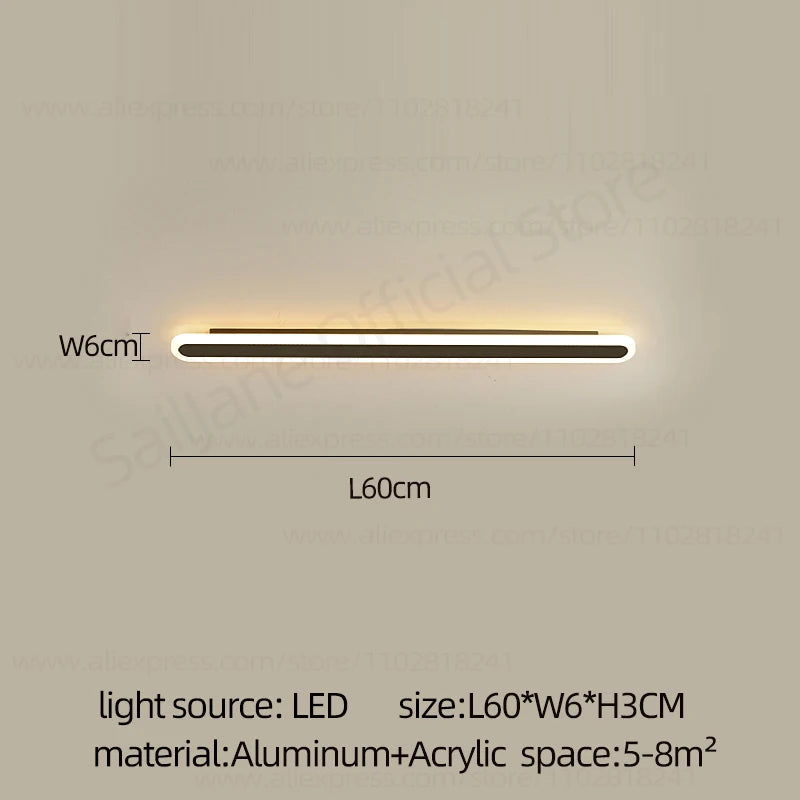 Modern Outdoor Long Strip LED Wall Lamp Waterproof IP65 Stair Wall Fitting Villa Living Room Corridor Lamp Courtyard Garden Lamp
