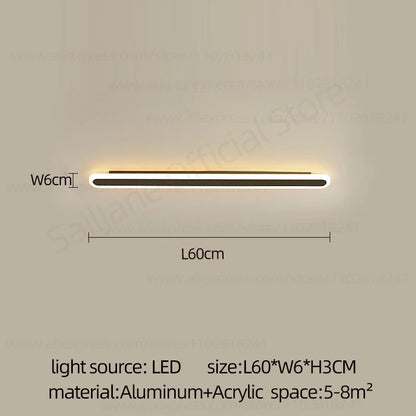 Modern Outdoor Long Strip LED Wall Lamp Waterproof IP65 Stair Wall Fitting Villa Living Room Corridor Lamp Courtyard Garden Lamp