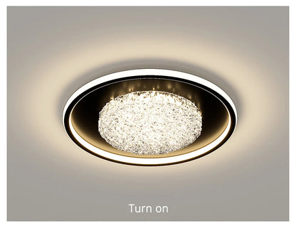Modern Luxury Square LED Embedded Ceiling Light Round Crystal Inlaid Dimmable Bedroom Study Home Indoor Lighting Decoration Lamp