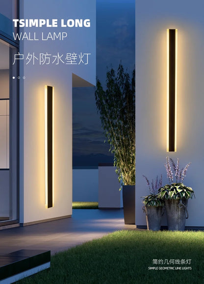 Outdoor Wall Lamps Waterproof Line Minimalist wall Lights Long Strip IP65 Garden park Decoration Villa Background Wall Lights