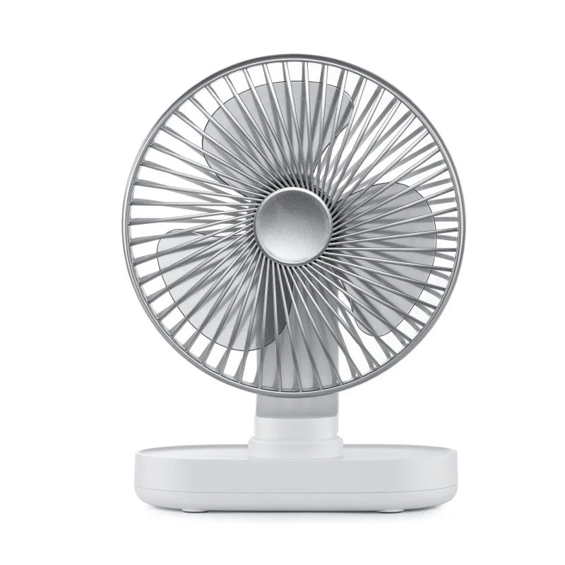 Wireless Desktop Fan 7 Inch Oscillating 4 Speeds Rechargeable USB Air Cooling Fan 90° Adjust Portable Home Office Camping Fan