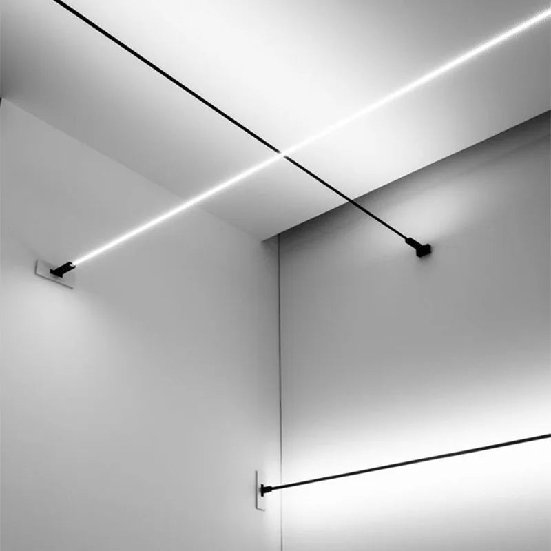 Steel Skyline Lights Modern Minimalist Linear Hallway Ceiling Lamp White Black Living Room Gallery Bedroom Ceiling Pendant Light