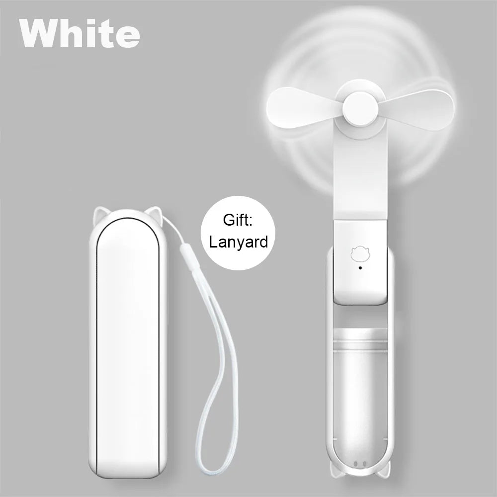 Mini Hand Fan Portable Pocket Fan USB Rechargerable Handheld Fan  Outdoor Small Personal Hand Fan For Travel Mini Desk Fan