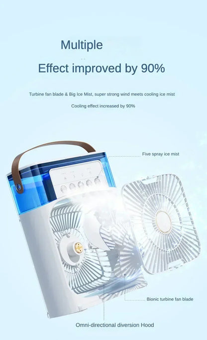 New Fan AIr Conditioner Household Mini Air Cooler LED Night Light Portable Humidifier Air Adjustment Fan Office Home Fan