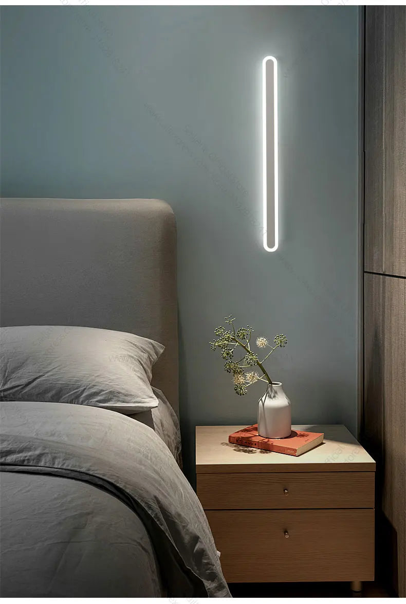 Modern Outdoor Long Strip LED Wall Lamp Waterproof IP65 Stair Wall Fitting Villa Living Room Corridor Lamp Courtyard Garden Lamp