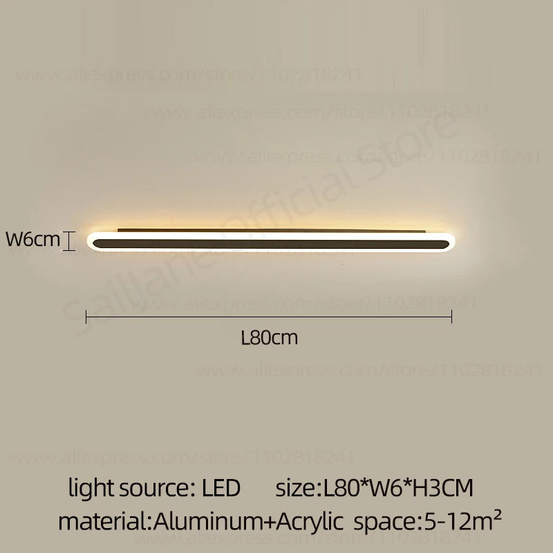 Modern Outdoor Long Strip LED Wall Lamp Waterproof IP65 Stair Wall Fitting Villa Living Room Corridor Lamp Courtyard Garden Lamp