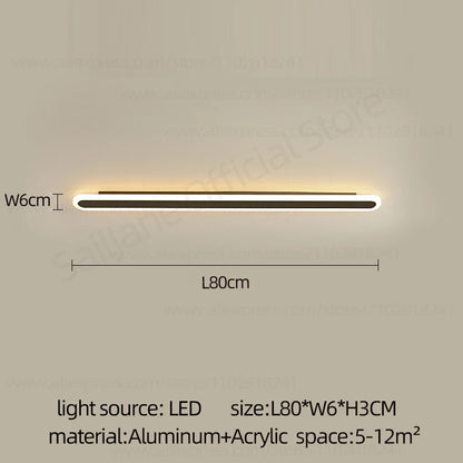 Modern Outdoor Long Strip LED Wall Lamp Waterproof IP65 Stair Wall Fitting Villa Living Room Corridor Lamp Courtyard Garden Lamp