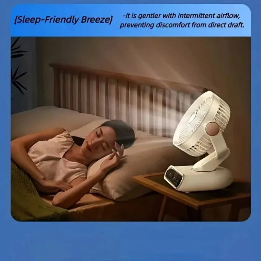 Air Circulation Fan Desktop Portable Rechargeable Fan AI Smart 100 Speed Stepless Quiet Brushless Motor Type-C Baby Sleep Wind