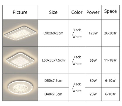 Modern Luxury Square LED Embedded Ceiling Light Round Crystal Inlaid Dimmable Bedroom Study Home Indoor Lighting Decoration Lamp