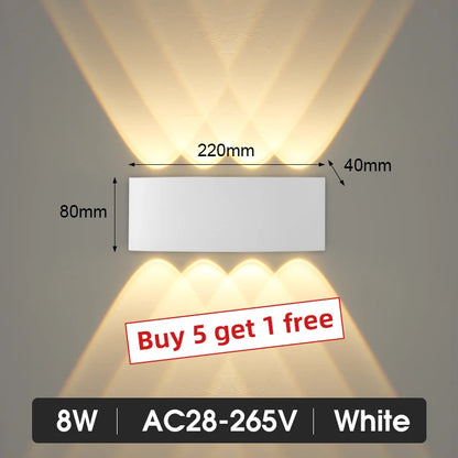 LED Wall Lamp Outdoor Waterproof IP65 Garden Lighting A85-265V Interior Wall Light Indoor For Bedroom Stairs Fixture Wall Lamps