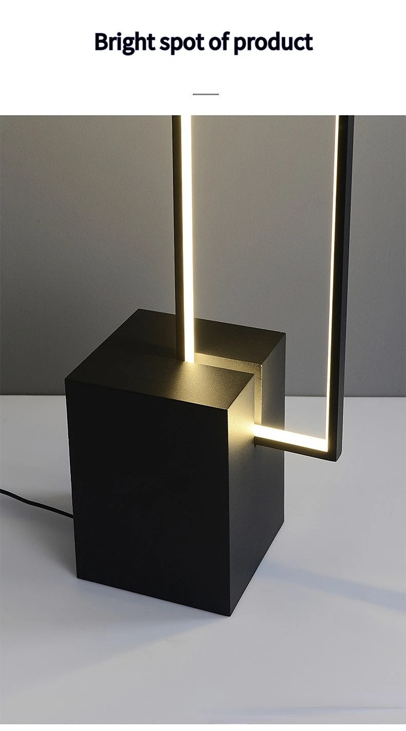 Nordic Simple Living Room Floor Lamp Modern Led Vertical Square Floor Light Bedroom Dimmable Indoor Lighting 2024 Led Luminairas