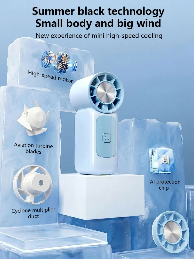 Lenovo High-Speed Strong Wind Handheld Mini Air Cannon Fan USB Rechargeable Portable Cooling Small Fan For Outdoor