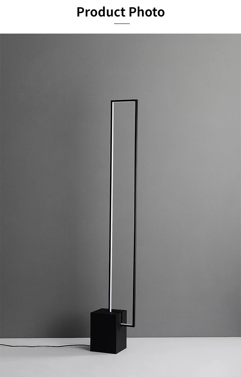 Nordic Simple Living Room Floor Lamp Modern Led Vertical Square Floor Light Bedroom Dimmable Indoor Lighting 2024 Led Luminairas
