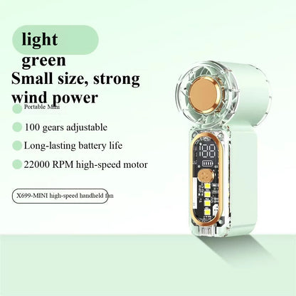 USB-charged high-speed mini handheld fan, portable for outdoor travel