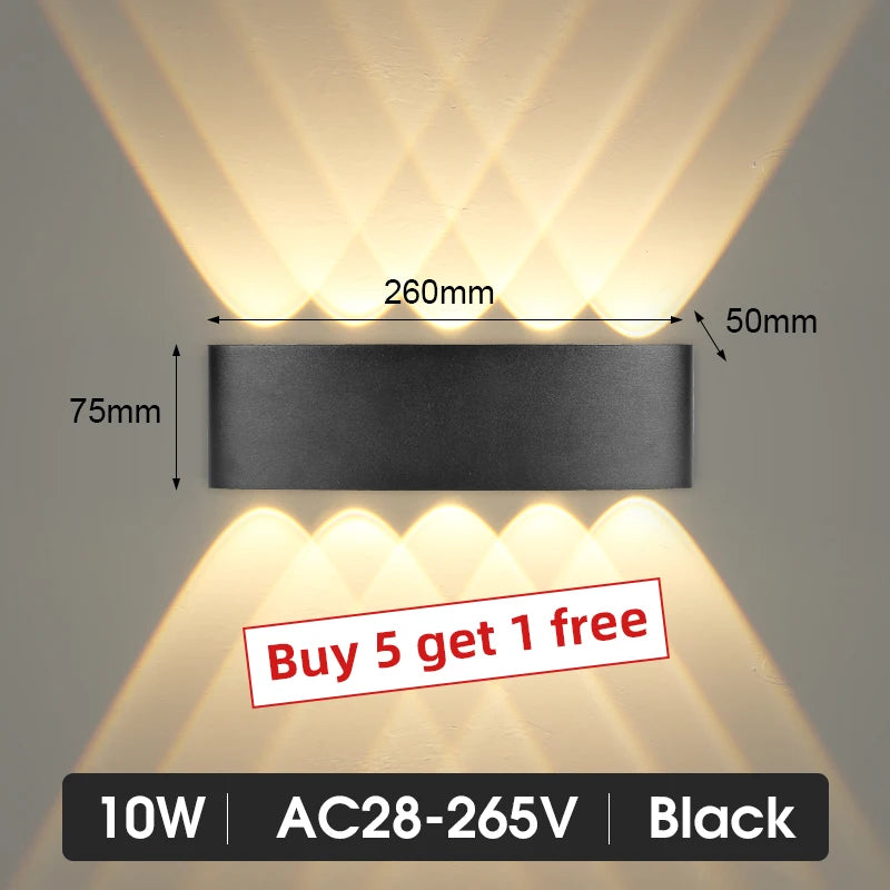 LED Wall Lamp Outdoor Waterproof IP65 Garden Lighting A85-265V Interior Wall Light Indoor For Bedroom Stairs Fixture Wall Lamps