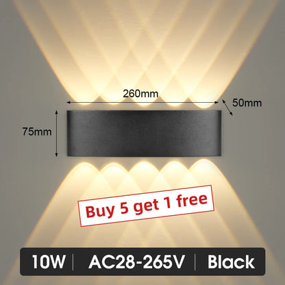 LED Wall Lamp Outdoor Waterproof IP65 Garden Lighting A85-265V Interior Wall Light Indoor For Bedroom Stairs Fixture Wall Lamps