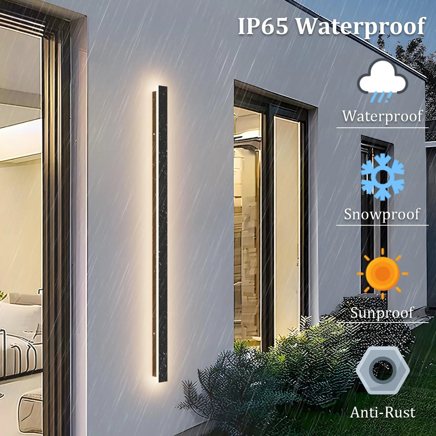 Waterproof Wall Lamp LED Outdoor Garden Wall Lamps Stair Garden Lamp Living Room Bedroom Ip65 Black Wall Lights