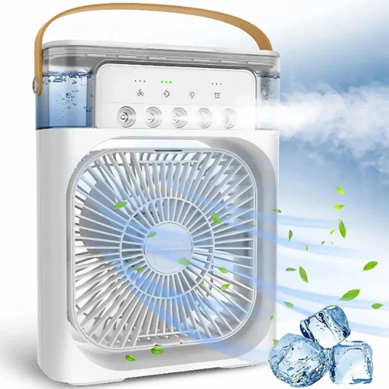 New 3 In 1 Fan AIr Conditioner Household Mini Air Cooler LED Night Light Portable Humidifier Air Adjustment Fan Office Home Fan