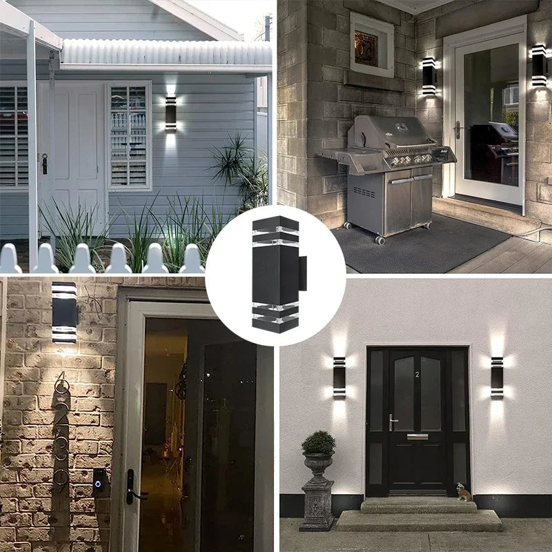 LED Wall Light Outdoor IP65 Waterproof Wall Light E27 Bulb Up Down Lighting for Garden Porch Stair Corridor Entrance Decoration