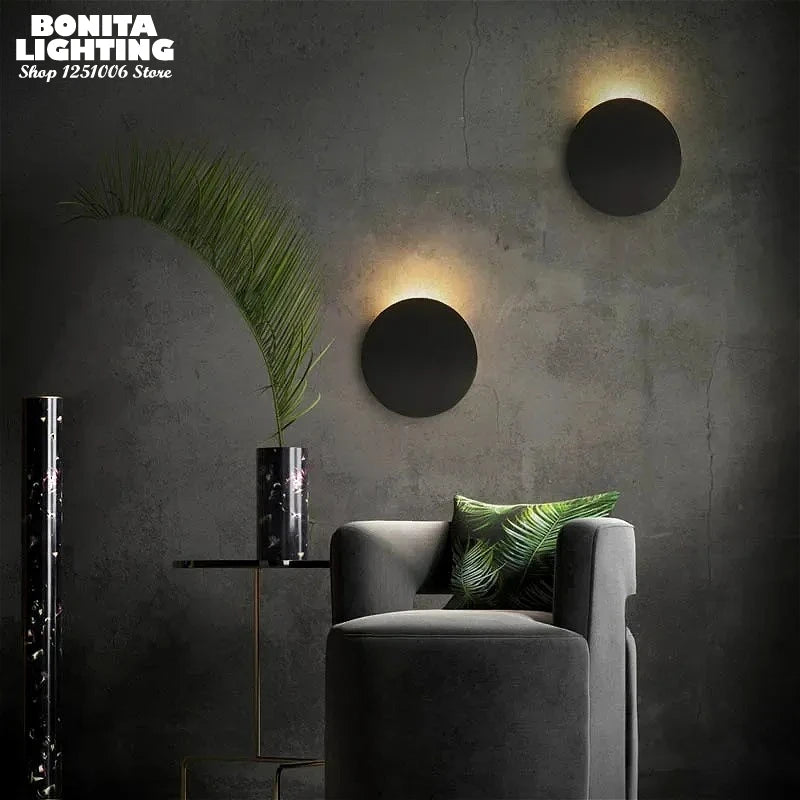 Modern Simple Outdoor Waterproof LED Wall Washer Stair Aisle Bedroom Sofaside Creative Artistic Atmosphere Round Wall Lamp