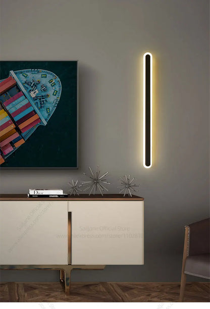 Modern Outdoor Long Strip LED Wall Lamp Waterproof IP65 Stair Wall Fitting Villa Living Room Corridor Lamp Courtyard Garden Lamp