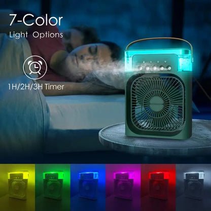 3 In 1 Fan AIr Conditioner Household Mini Air Cooler LED Night Light Portable Humidifier Air Adjustment Fan Office Home Fan