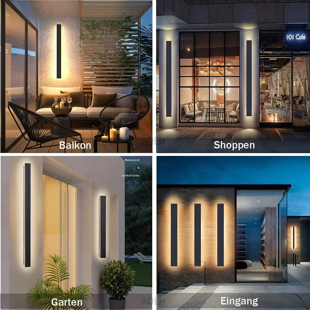 Waterproof Wall Lamp LED Outdoor Garden Wall Lamps Stair Garden Lamp Living Room Bedroom Ip65 Black Wall Lights