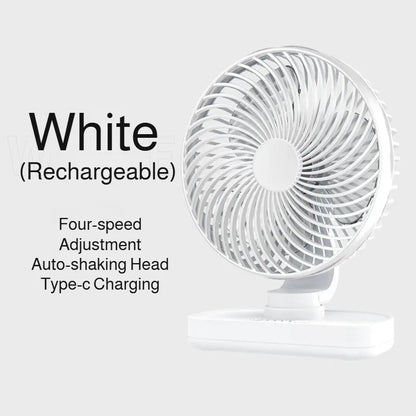 New oscillating electric fan 360-degree oscillation wireless charging air circulator fan multi-speed adjustable minimalist style