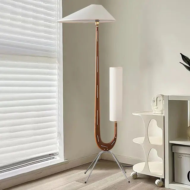 Nordic ARC Floor Lamp Retro Wooden Standing Lamp For Homestay Living Room Sofa Side Study Bedroom Bedside Reading Stand Lighting